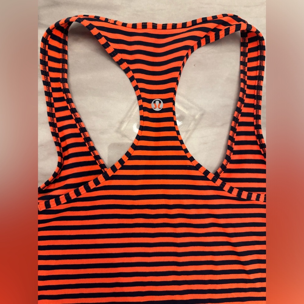 Lululemon Striped Orange and Black Tank-Top NWOT - Picture 4 of 4